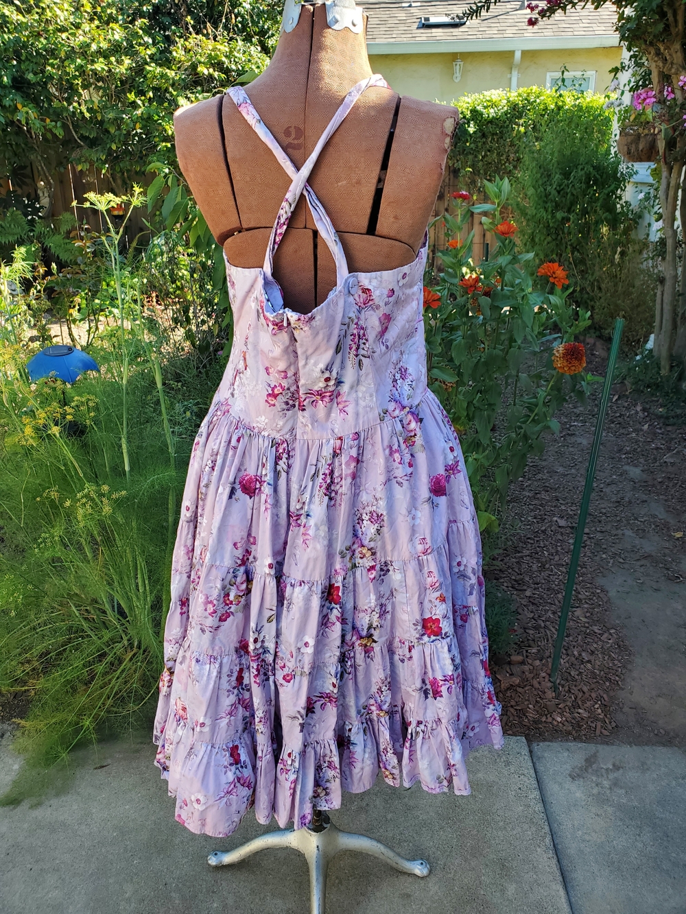 Kitrem D'Amour Lilac Floral Tiered Sundress for with Ruffle Trim - Picture 6 of 8